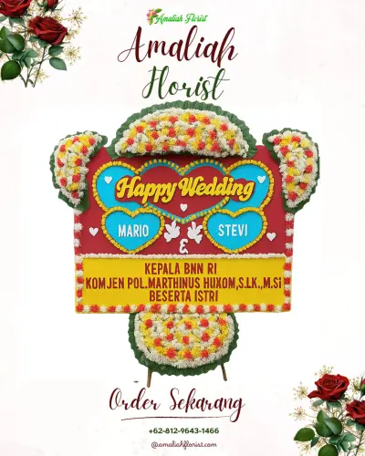 Karangan Papan Bunga Pernikahan di Ancol